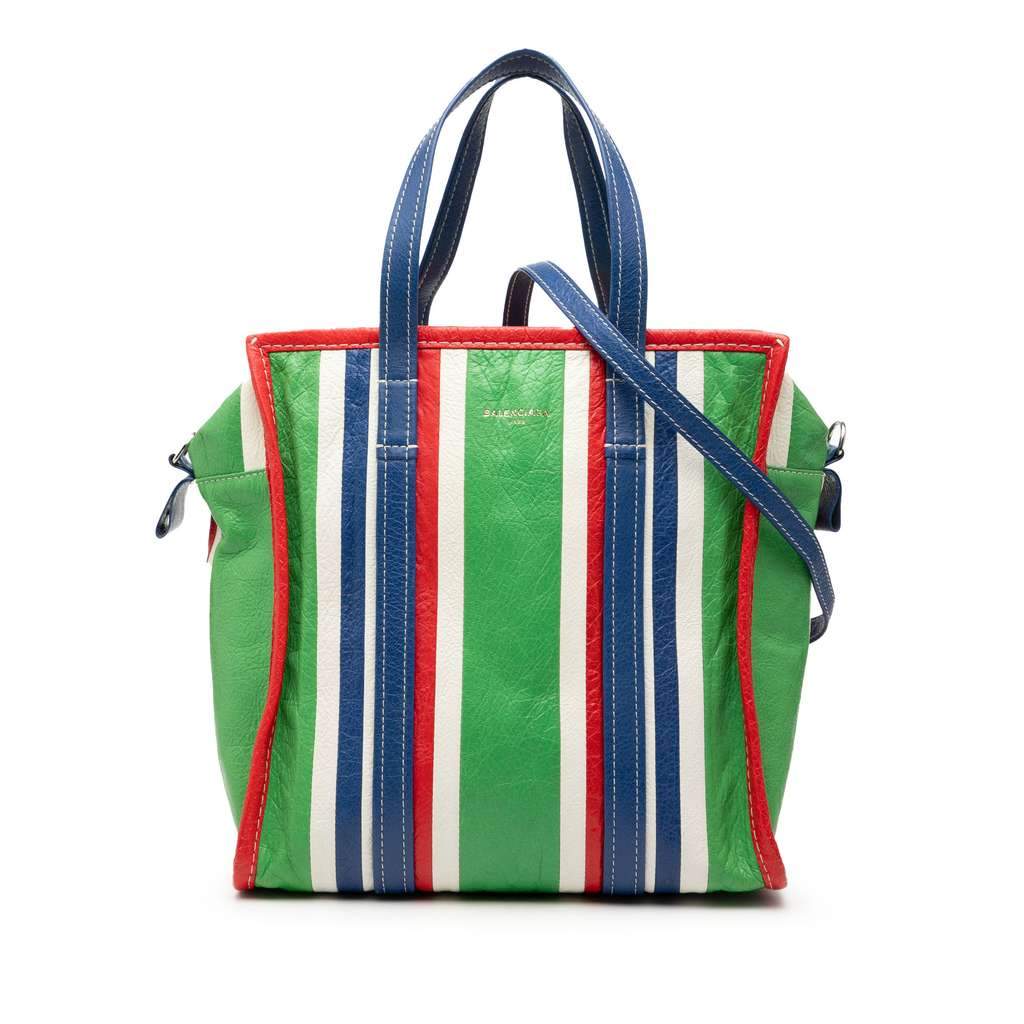 Balenciaga S Lambskin Bazar Shopper Satchel Green Leather Very good condition - Front View