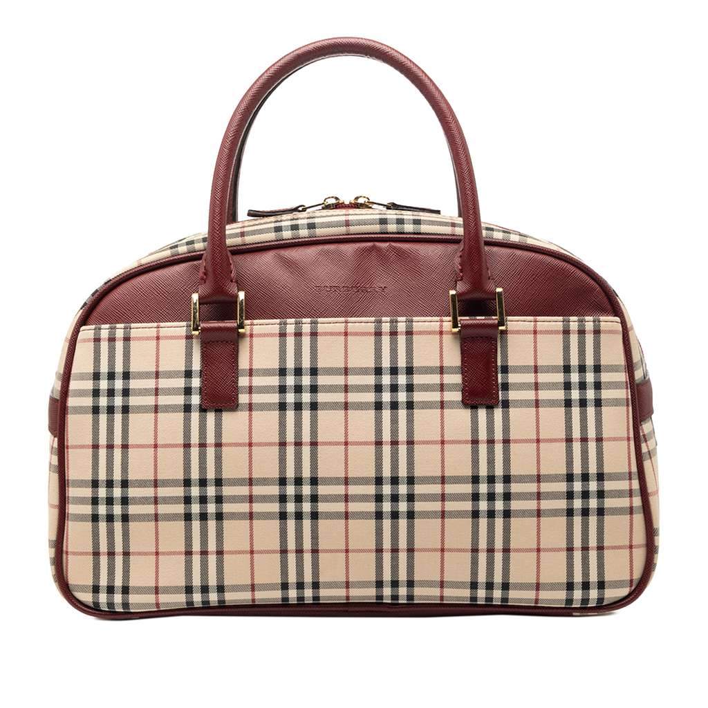 Burberry House Check Canvas Handbag Beige Canvas Very good - Front View