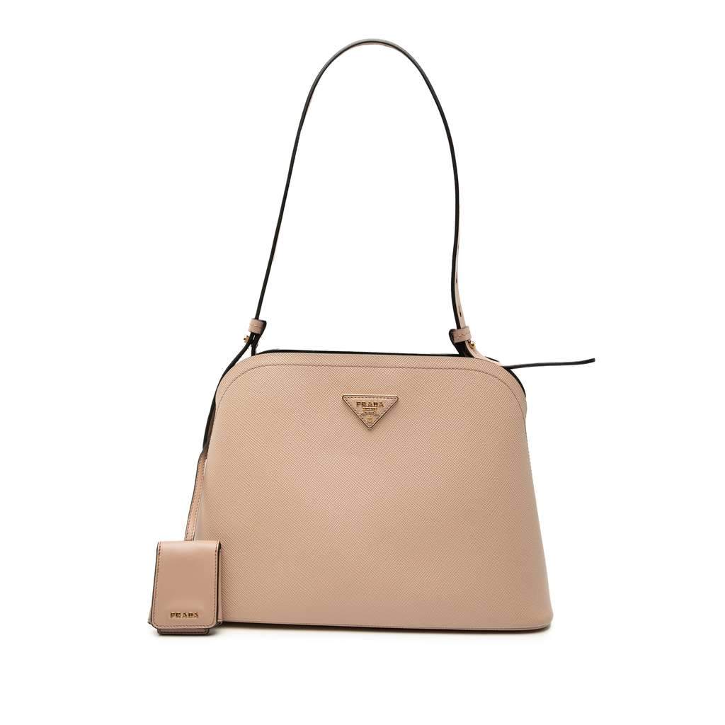 Prada Small Saffiano Cuir Matinee Satchel Brown Leather Very good condition - Front View
