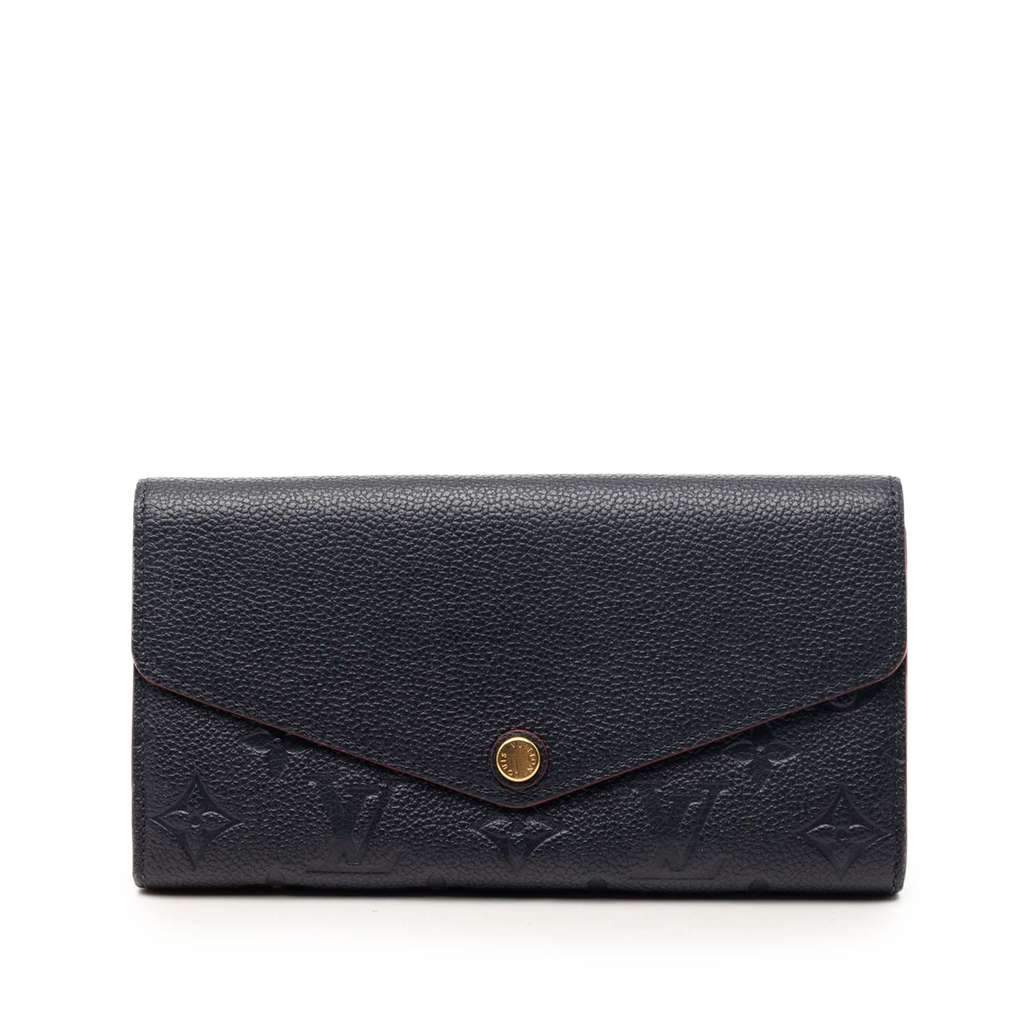 Louis Vuitton Monogram Empreinte Sarah Wallet Blue Leather Very good - Front View