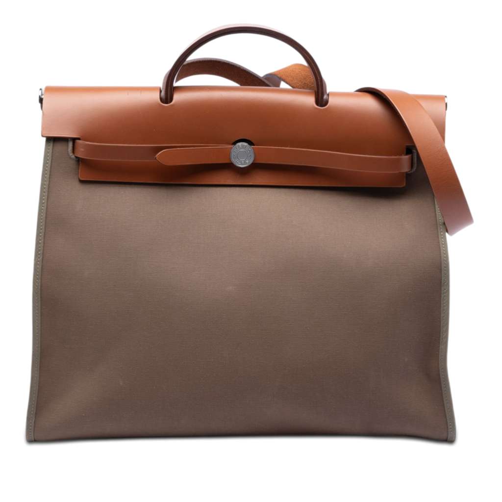 Hermès Toile Herbag Zip 39 Brown Canvas Very good condition - Front View