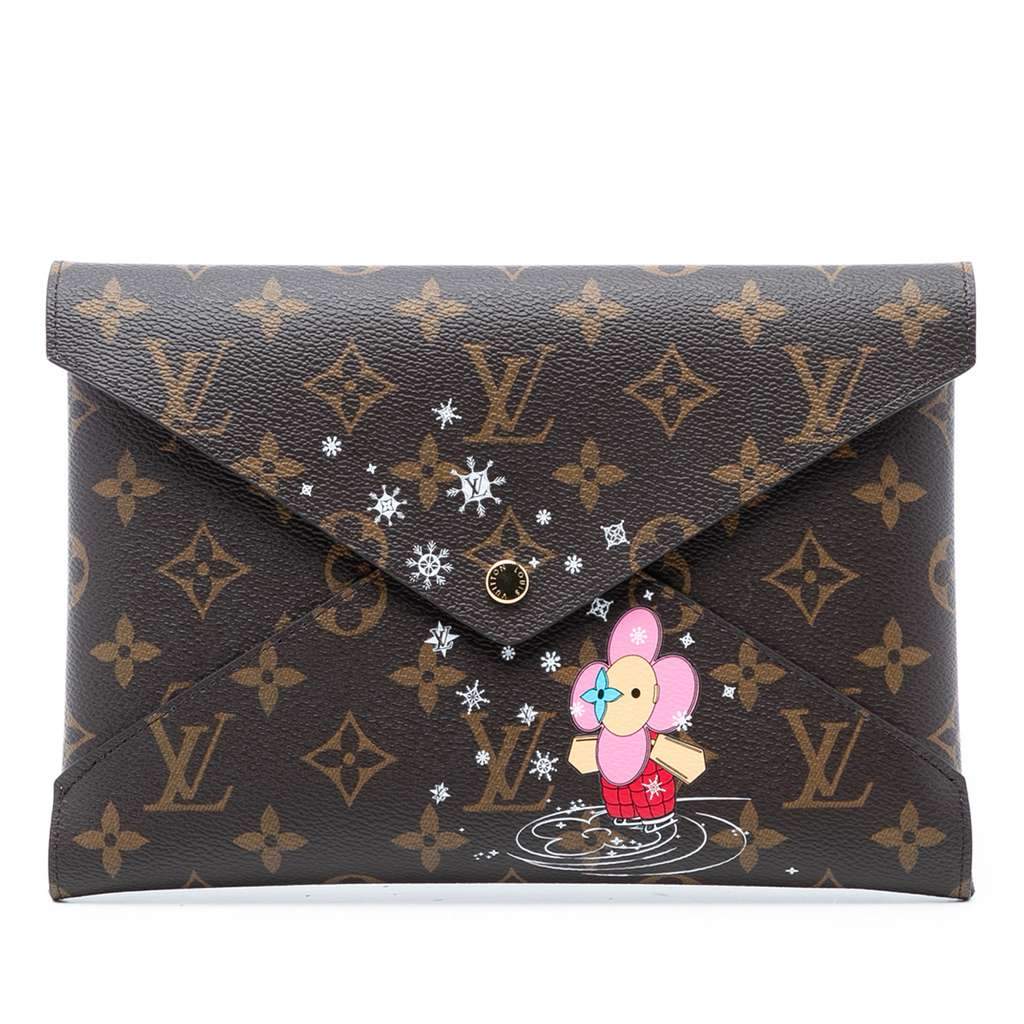 Louis Vuitton Monogram Christmas Animation Vivienne Kirigami Pochette GM Brown Very good - Front View