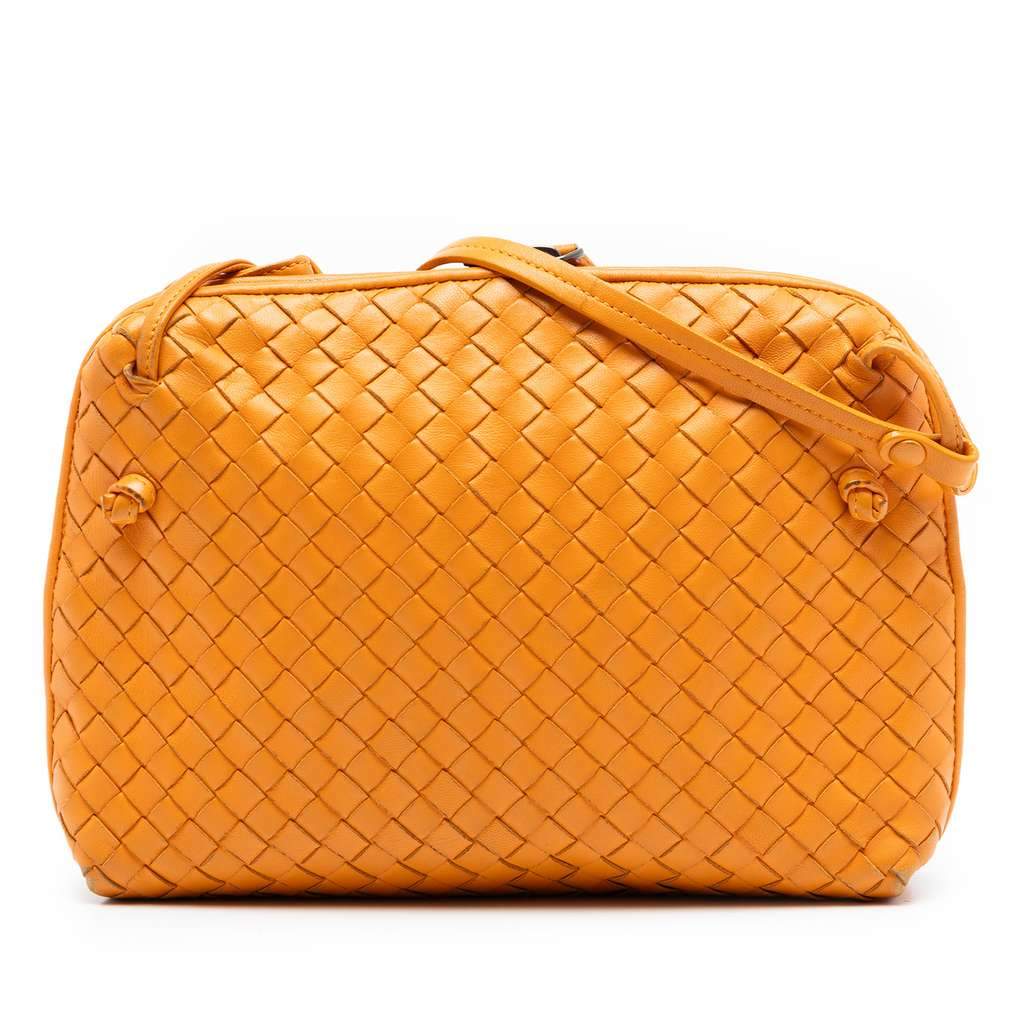 Bottega Veneta Nappa Intrecciato Nodini Crossbody Orange Leather Very good - Front View