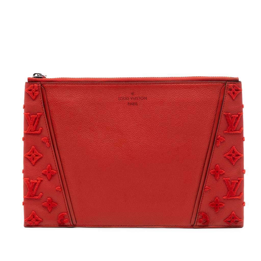 Louis Vuitton Veau Cachemire W Pochette Red Leather Good - Front View
