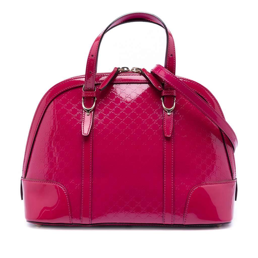 Gucci Small Microguccissima Patent Nice Dome Satchel Pink Leather Very good - Front View