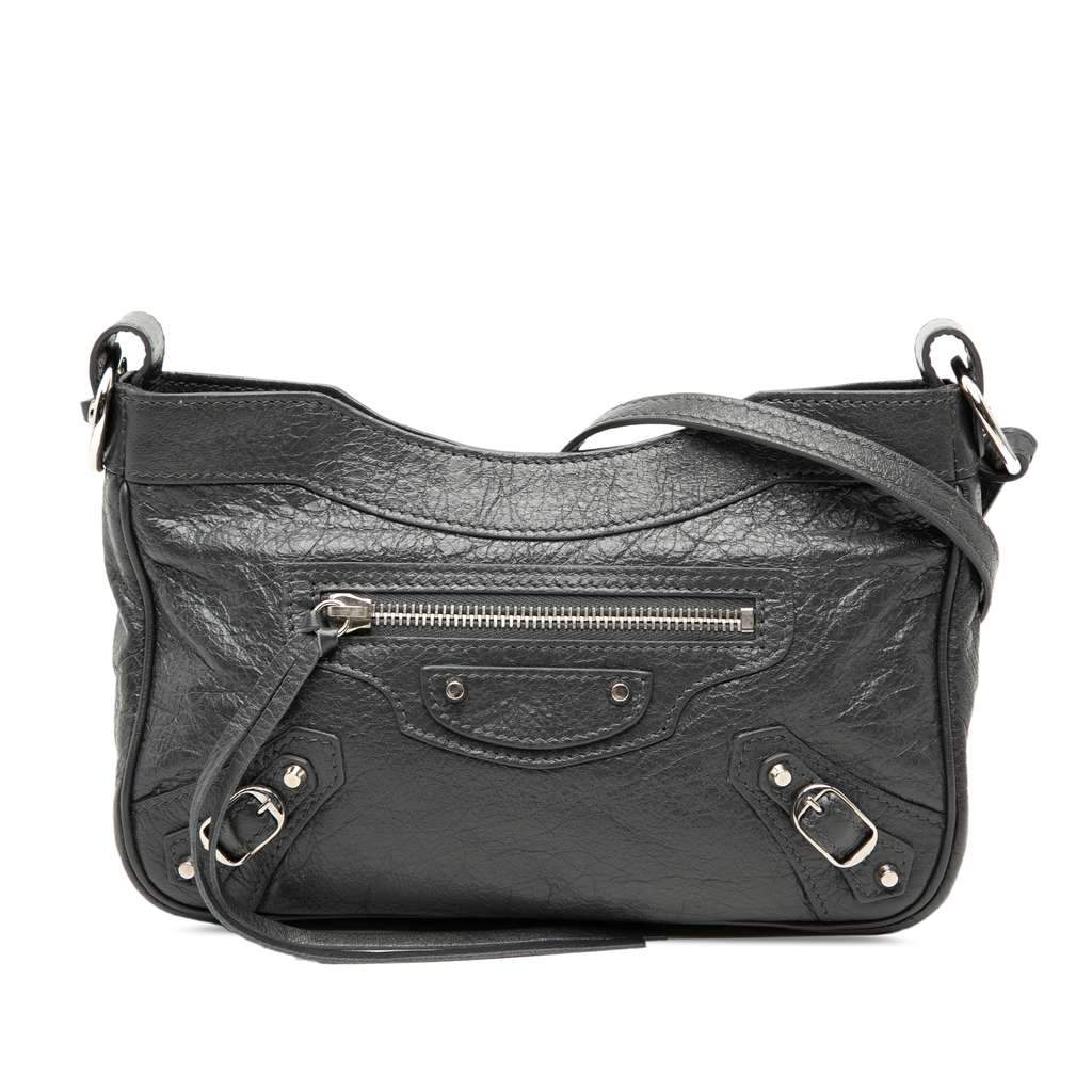 Balenciaga Lambskin Motocross Classic Hip Crossbody Black Leather Very good condition - Front View