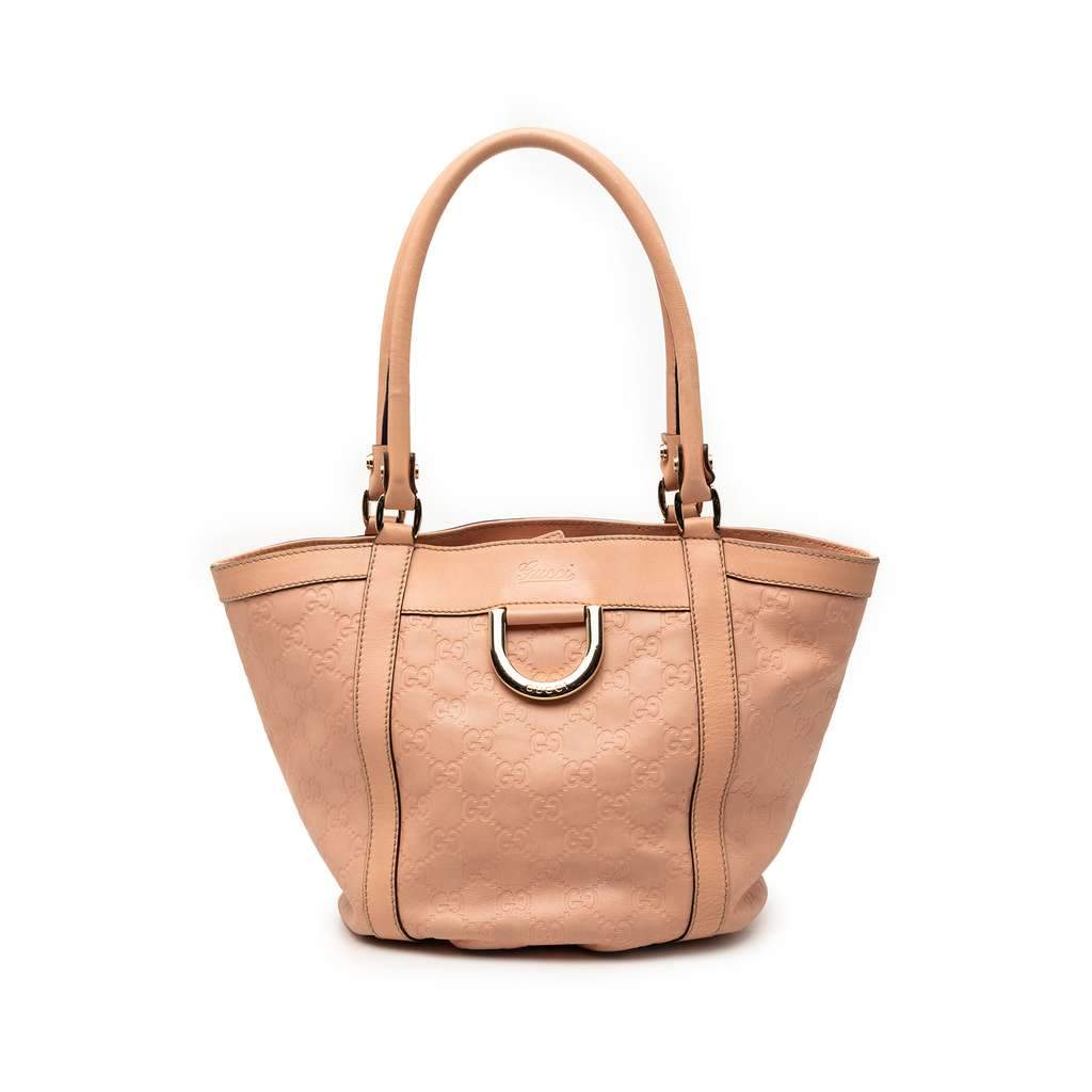 Gucci Guccissima Abbey D Ring Handbag Pink Leather Very good - Front View