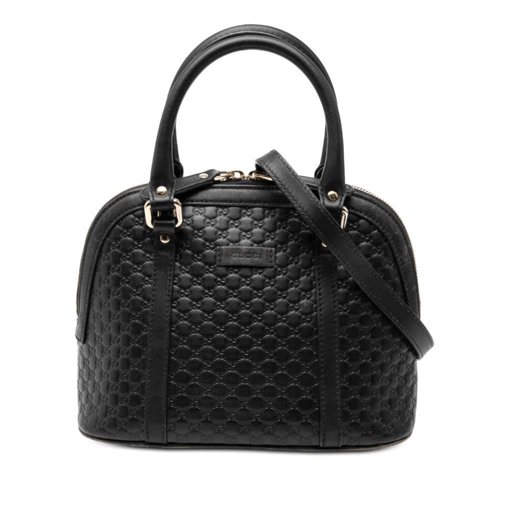 Gucci Mini Microguccissima Dome Satchel Black Leather Very good - Front View