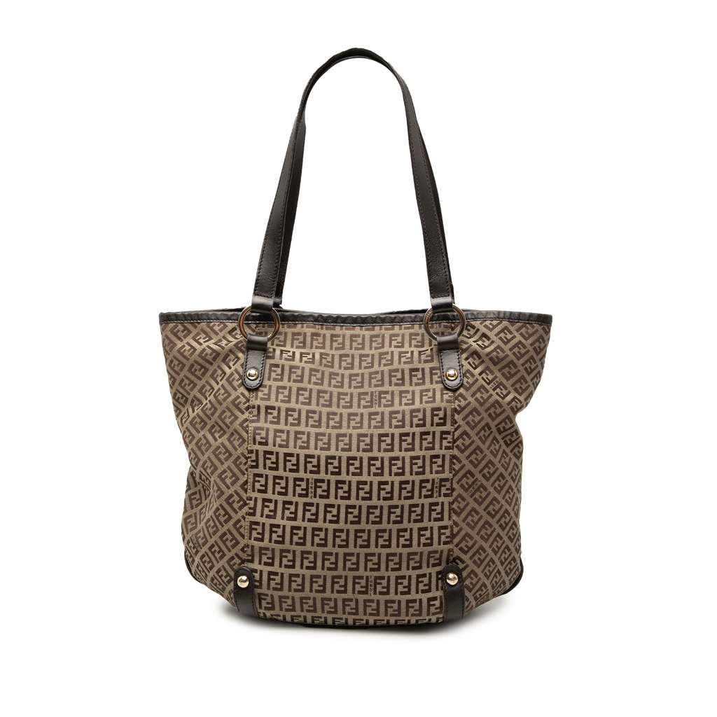 Fendi Zucchino Canvas Tote Beige Canvas Very good - Front View
