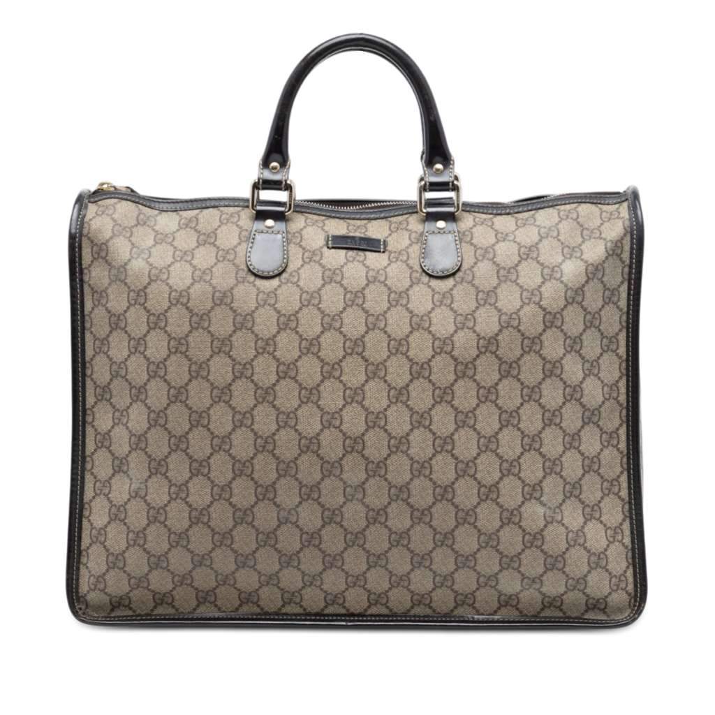 Gucci GG Supreme Satchel Beige Canvas Very good - Front View