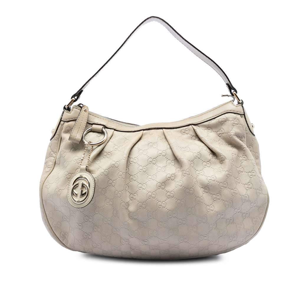 Gucci Guccissima Sukey Shoulder Bag Brown Leather Very good - Front View