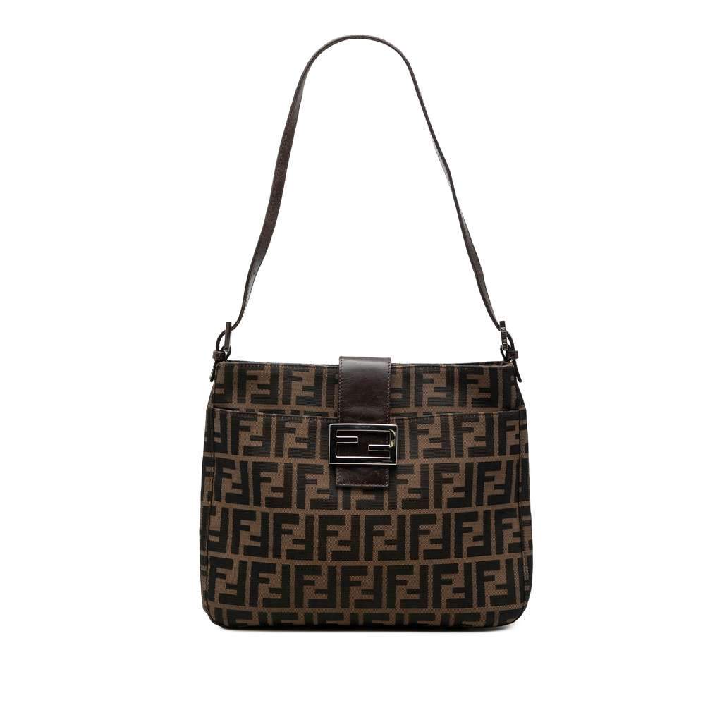 Fendi Zucca Canvas Shoulder Bag Brown Canvas Very good - Front View