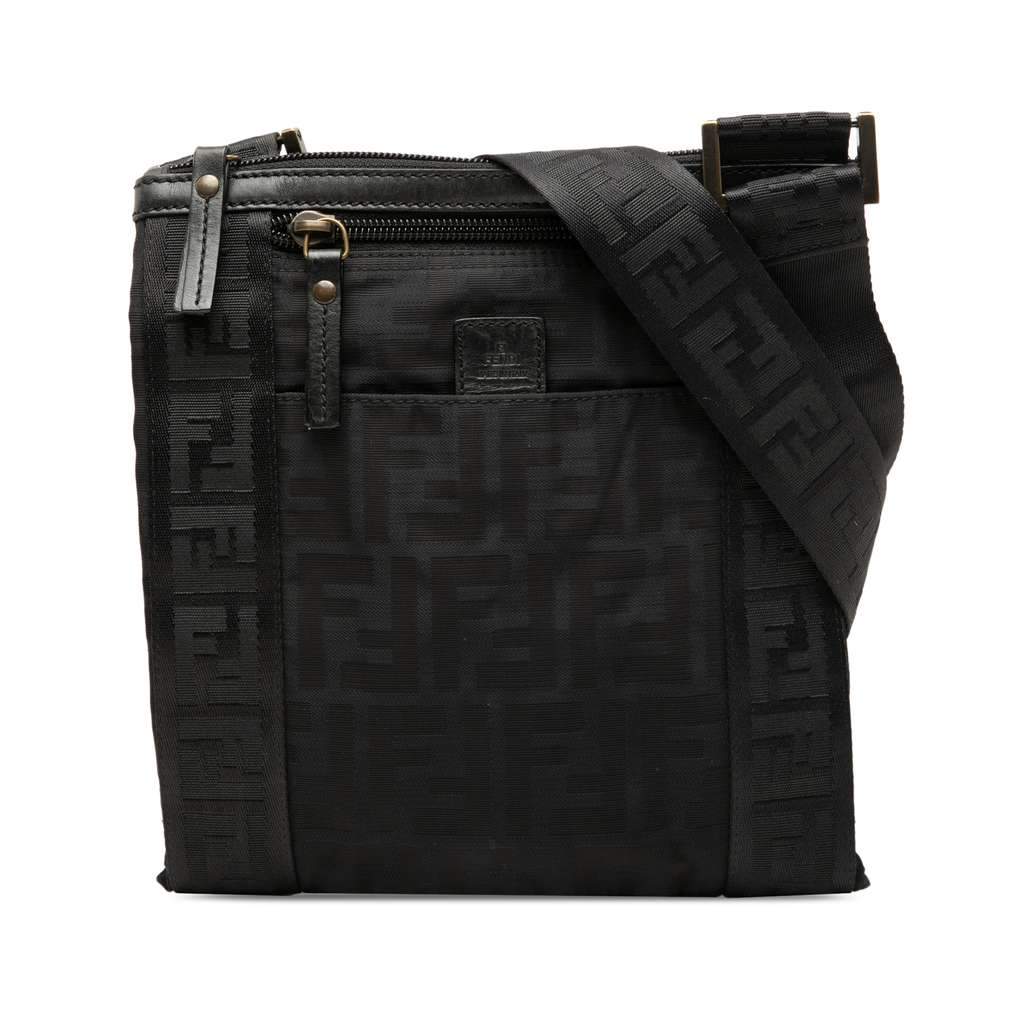 Fendi Zucca Canvas Crossbody Black Canvas Very good - Front View