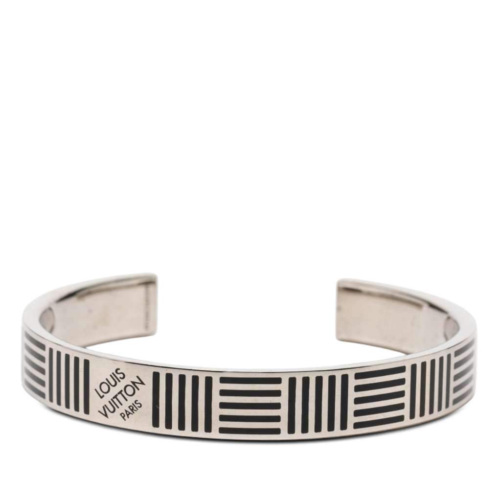 Louis Vuitton Brass Damier Colors Cuff Bracelet Silver Brass Very good - Front View