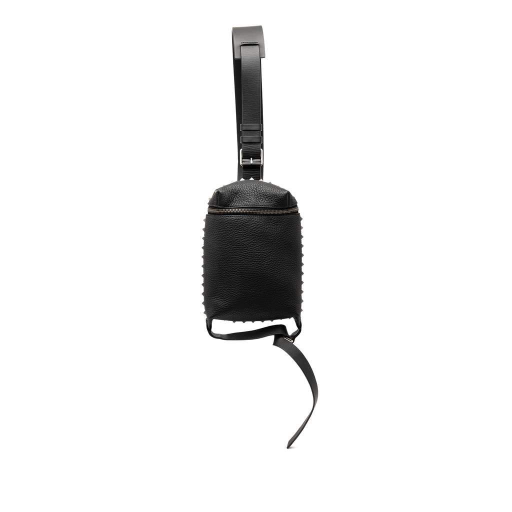 Valentino Grainy Calfskin Rockstud Convertible Sling Bag Black Leather Very good - Front View