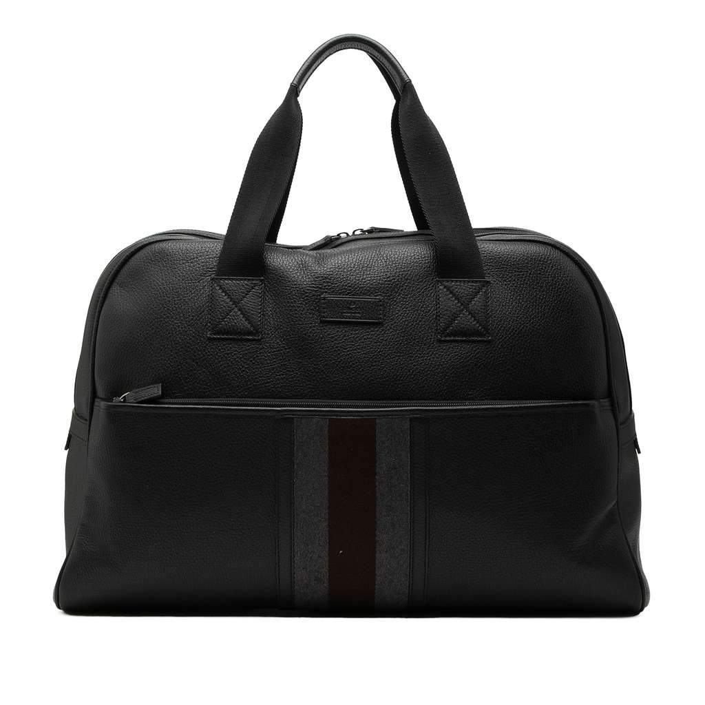 Gucci Web Leather Travel Bag Black Leather Very good - Front View