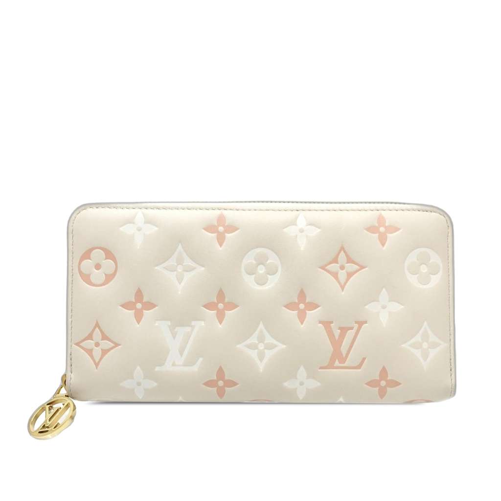 Louis Vuitton Tricolor Monogram Embossed Lambskin Zippy Long Wallet Brown Leather Very good - Front View