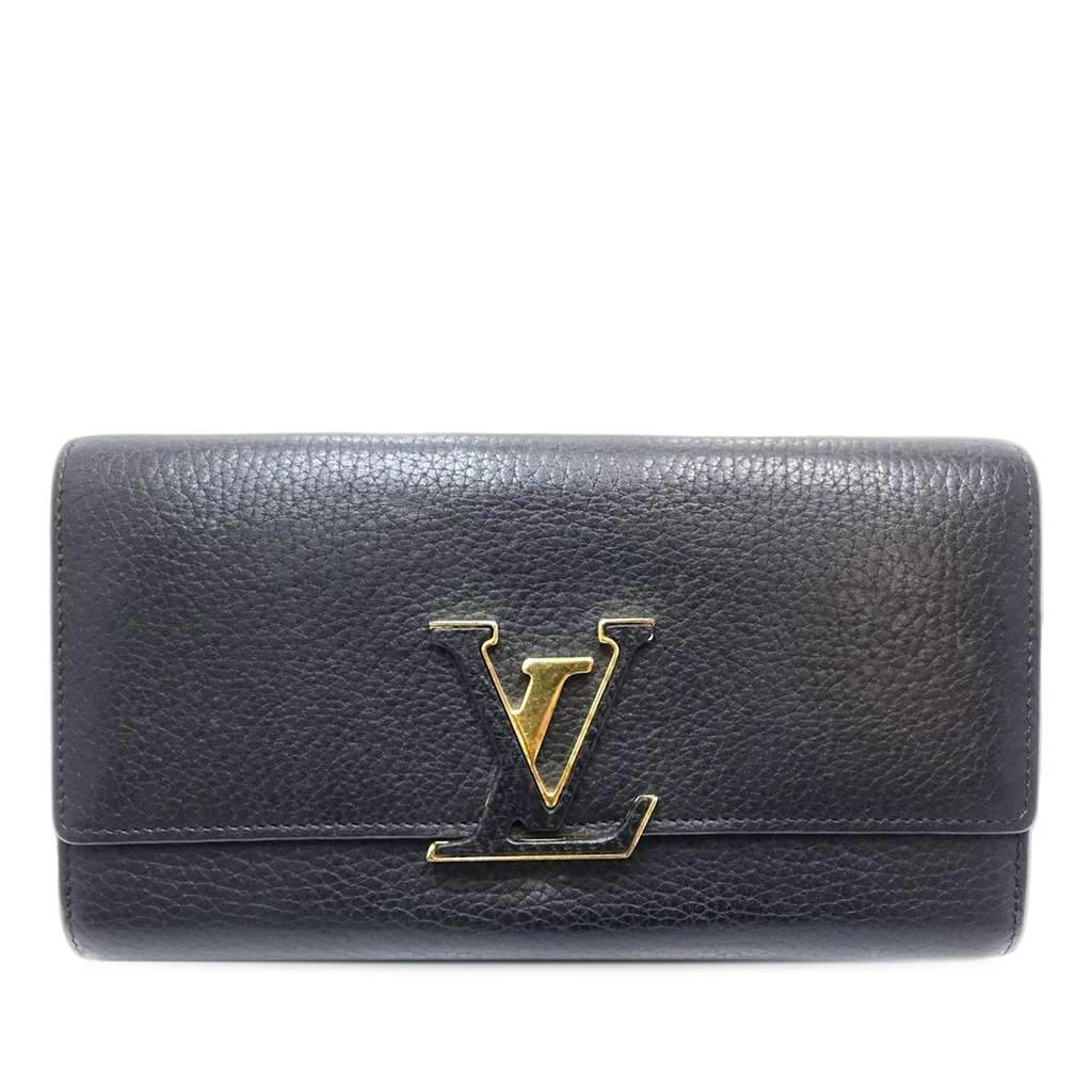 Louis Vuitton Taurillon Capucines Long Wallet Black Leather Very good - Front View