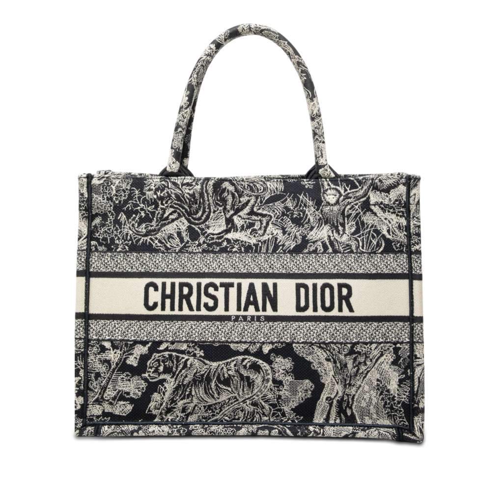 Dior Medium Canvas Embroidered Reverse Dioriviera Toile De Jouy Book Tote Blue Canvas Very good condition - Front View