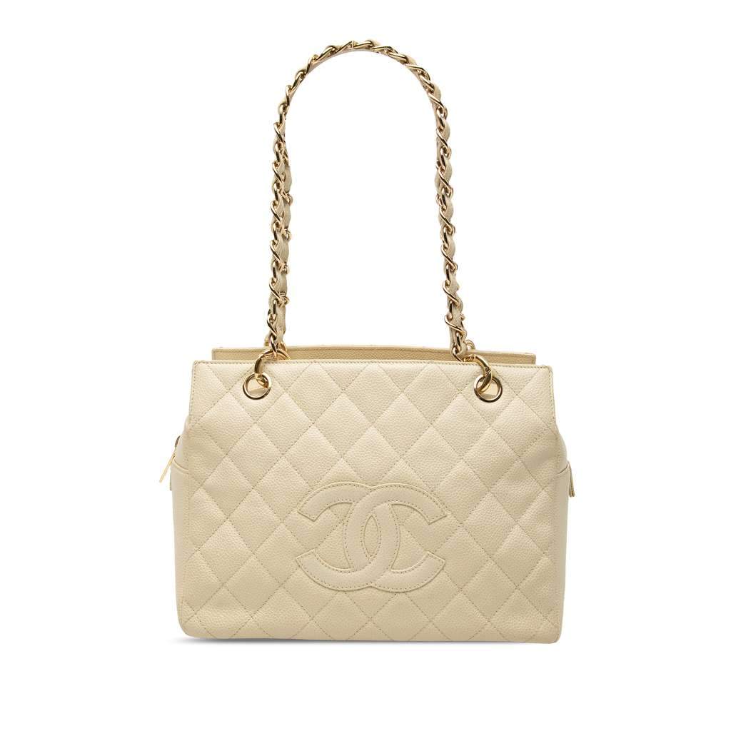 Chanel Petite Caviar Timeless Tote Brown Leather Very good - Front View