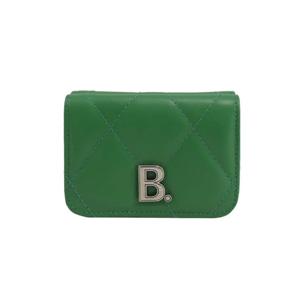 Balenciaga Balenciaga Touch Leaf Green Nappa Leather Quilted Mini Trifold Wallet Green Leather Never worn, with tag - Front View