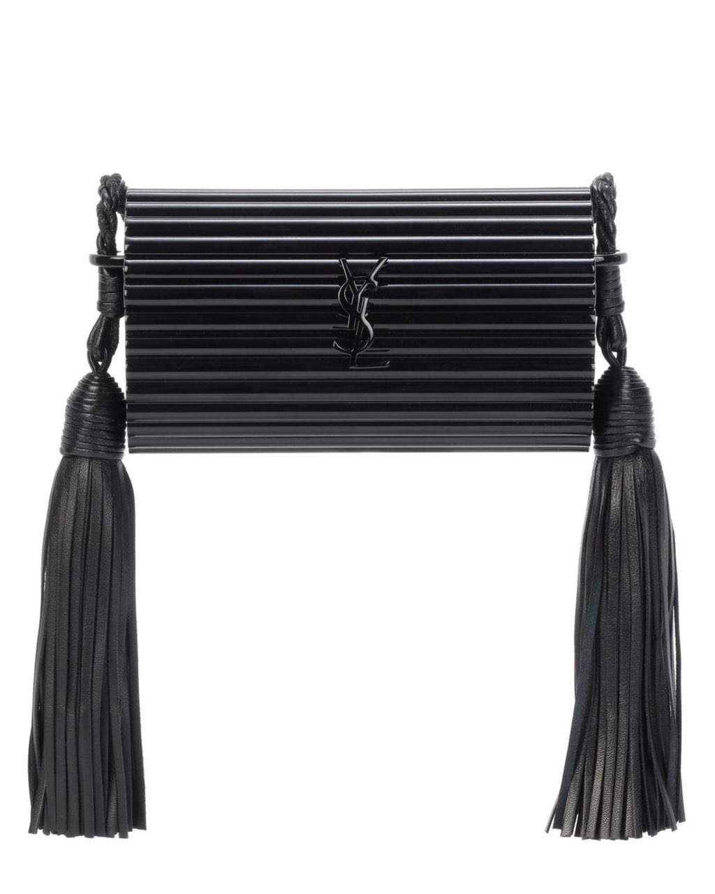 Saint Laurent Saint Laurent Black Plexiglass Minaudiere Opium Box Bag Black Leather Never worn, with tag - Front View