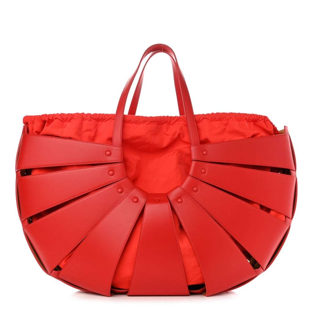 Bottega Veneta Bottega Veneta The Shell Bag Chili Tomato French Calfskin Red Leather Never worn, with tag - Front View