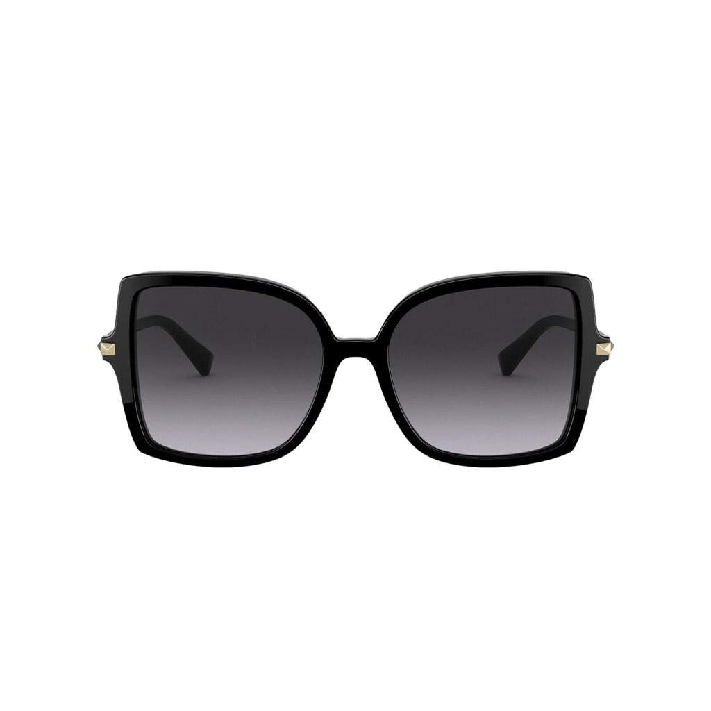 Valentino Garavani Valentino Garavani Black Studded Acetate and Titanium Sunglasses Size 56 Black Never worn, with tag - Front View