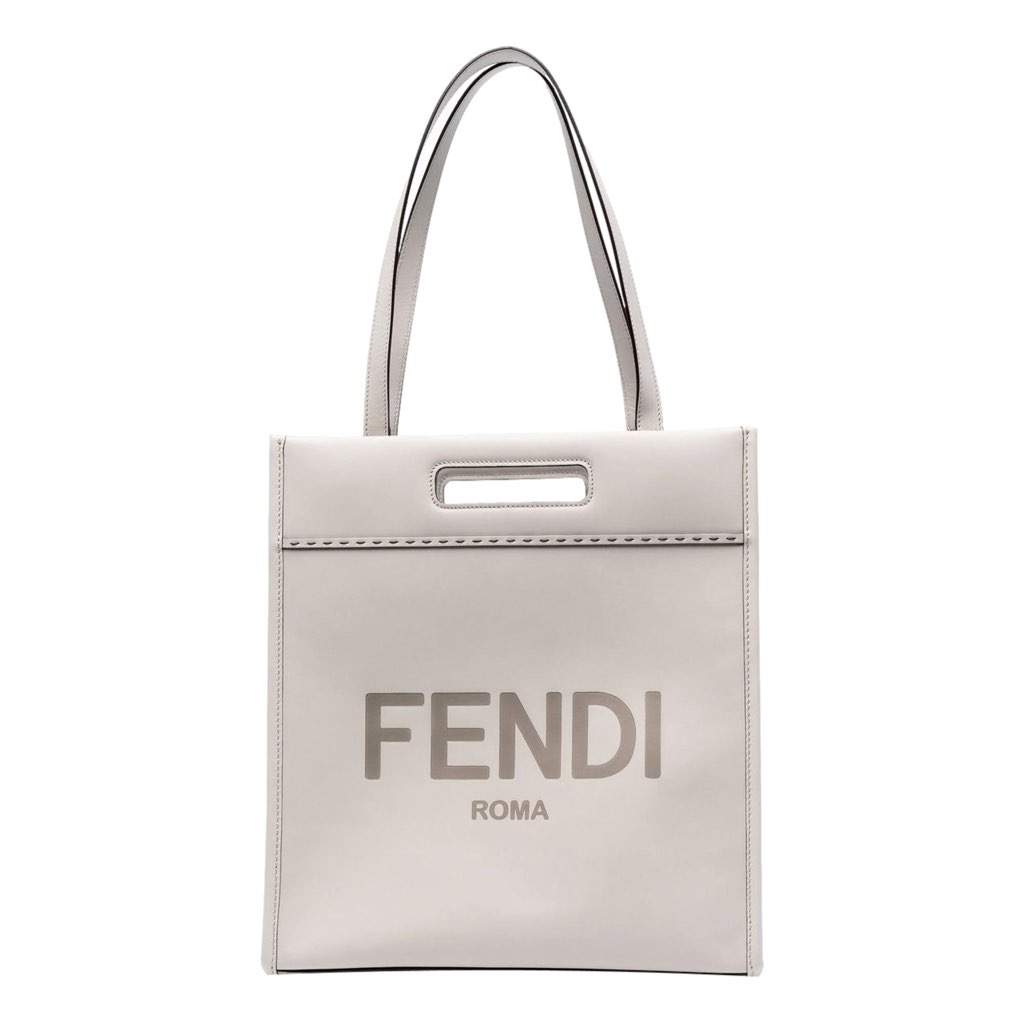 Fendi Fendi Roma Ghiaia Calf Leather Tote Bag White Leather Never worn, with tag - Front View