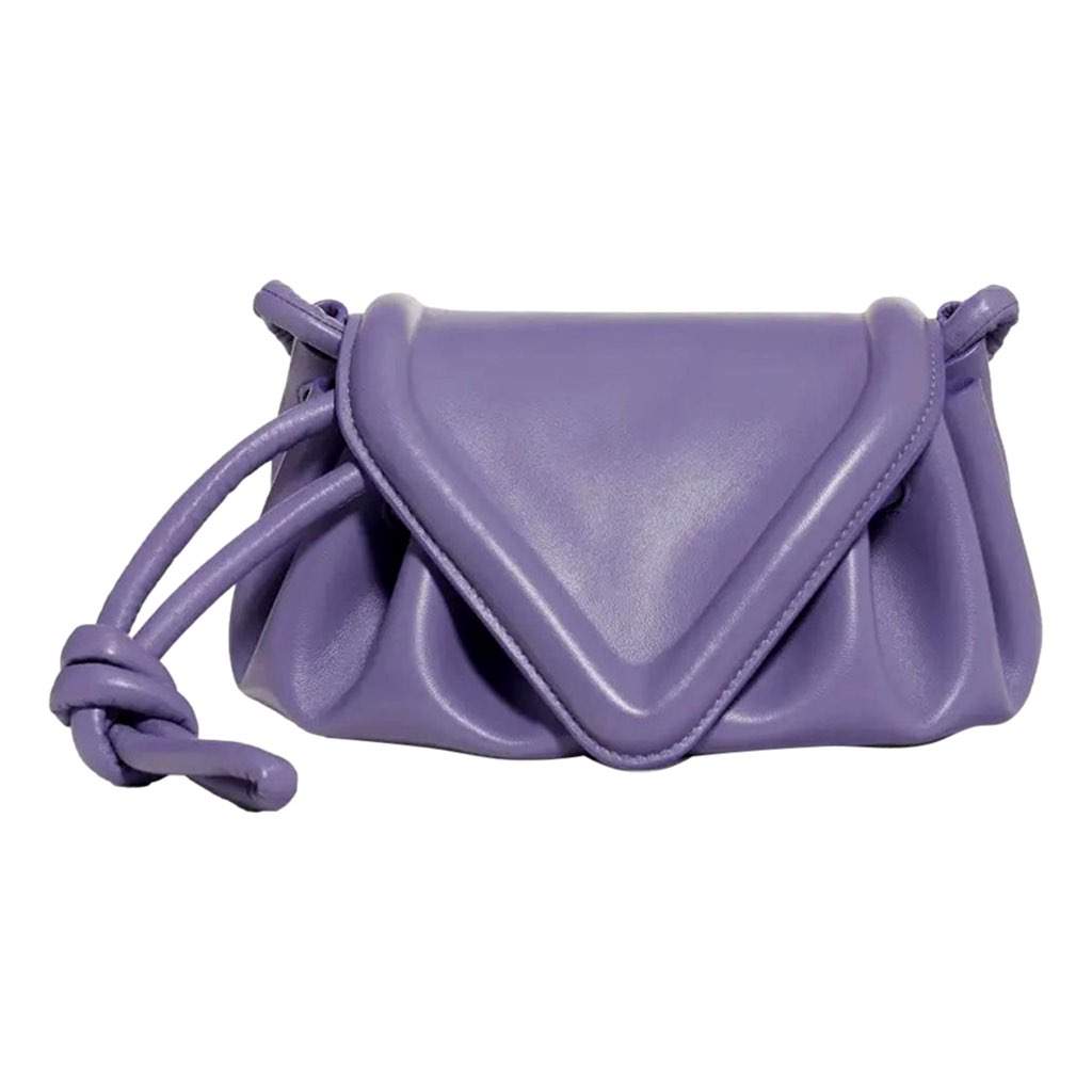Bottega Veneta Bottega Veneta Beak Lavender Nappa Leather Small Crossbody Bag Purple Leather Never worn, with tag - Front View