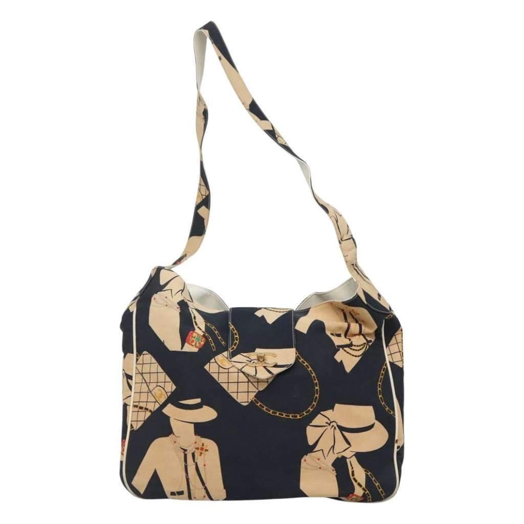 Chanel Miss Mademoiselle Shoulderbag Navy Canvas Good condition - Front View