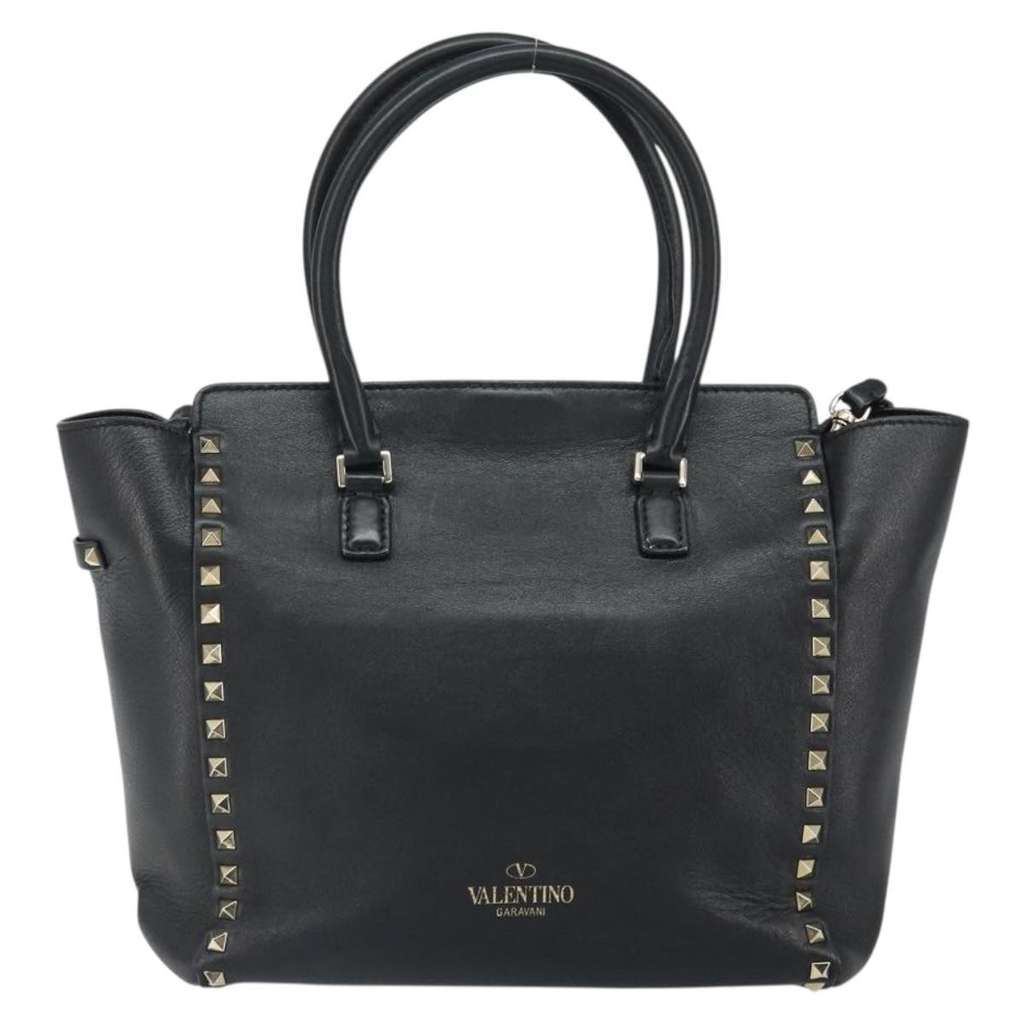 Valentino Garavani Rockstud Tote Black Leather Good condition - Front View