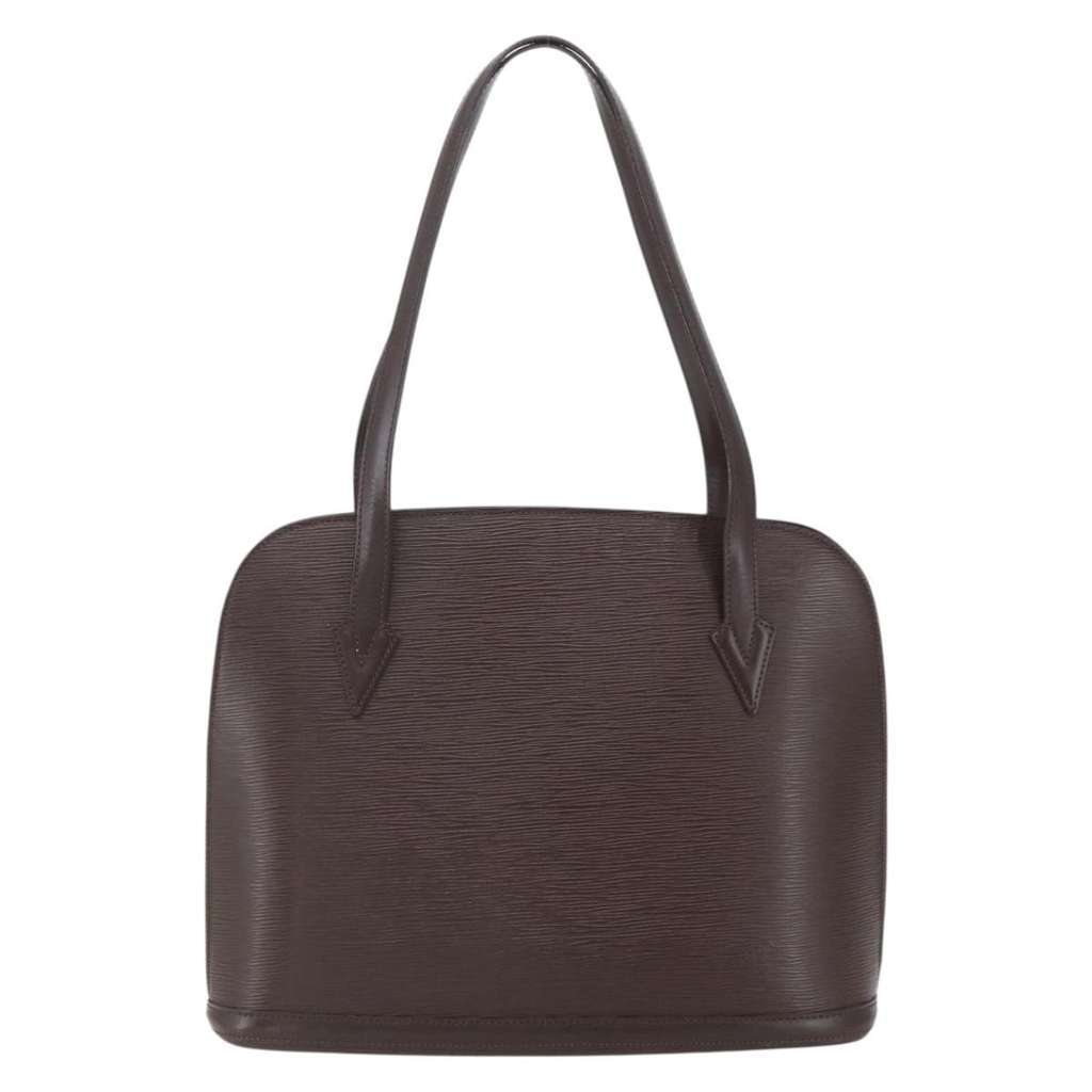 Louis Vuitton Lussac Handbag Brown Leather Good condition - Front View