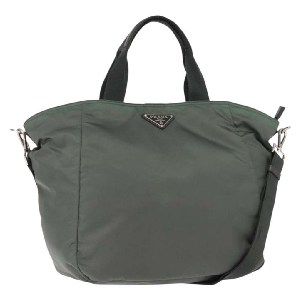 Prada Vela Convertible Tote Khaki Good condition - Front View