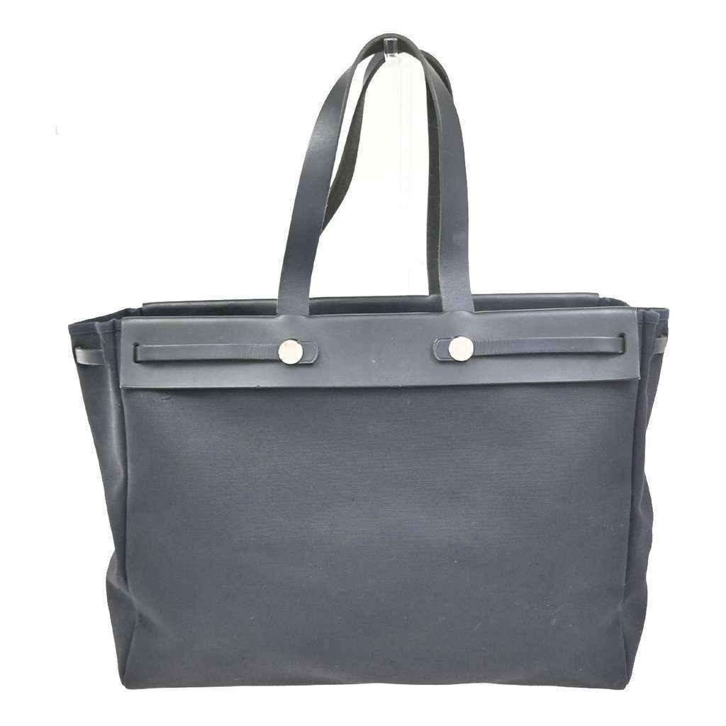 Hermès Herbag Cabas Black Canvas Good condition - Front View