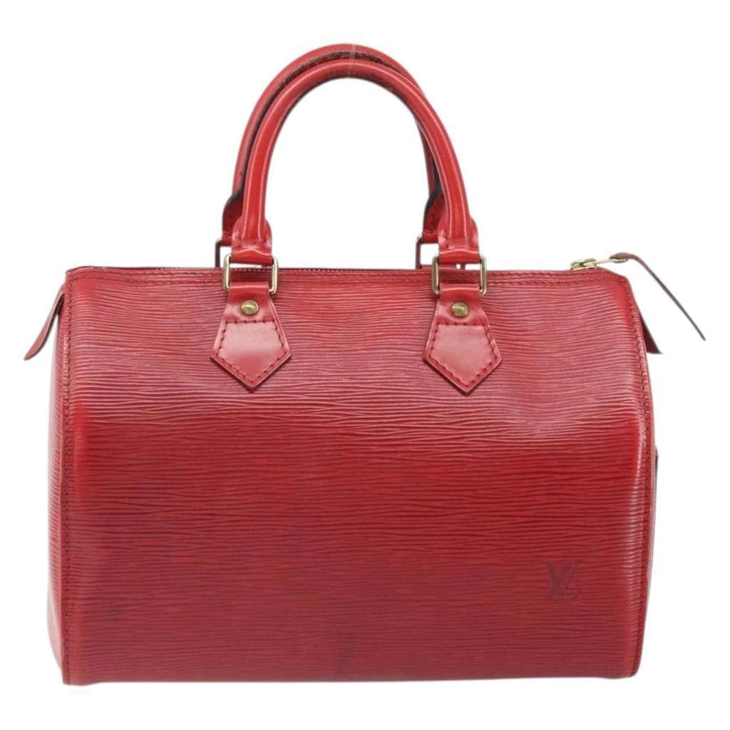 Louis Vuitton Speedy Handbag Red Leather Fair condition - Front View