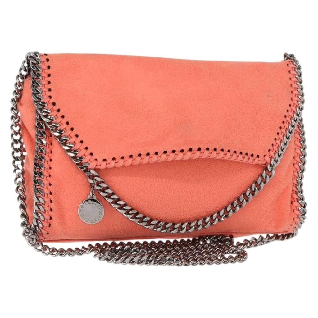 Stella Mccartney Falabella Fold Over Flap Crossbody Bag Orange Polyester Good condition - Front View