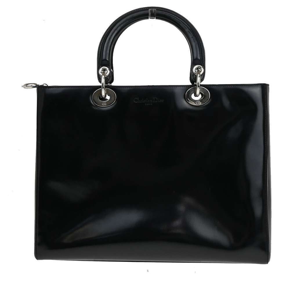 Christian Dior Vintage Lady Dior Patent Black Good condition - Front View