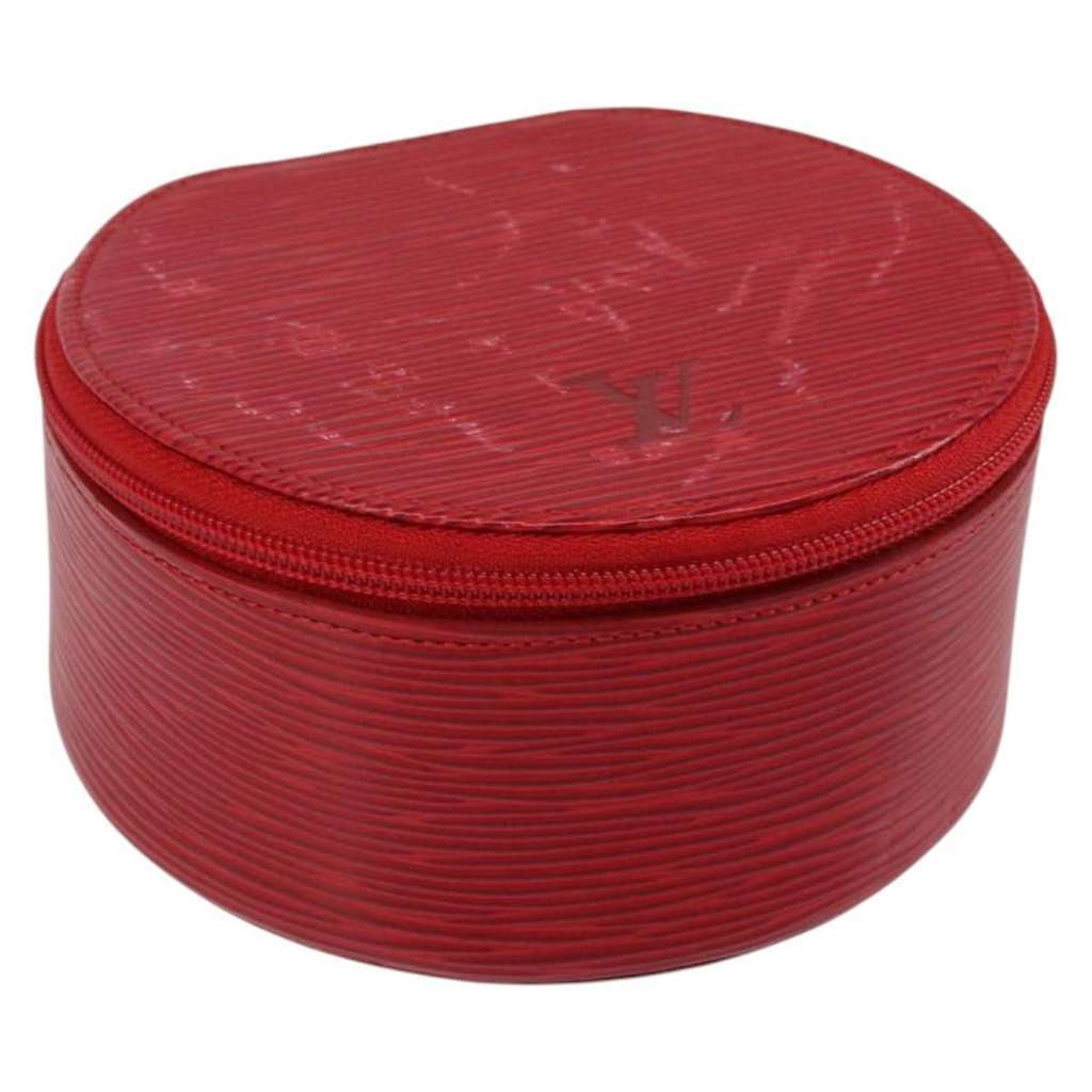 Louis Vuitton Ecrin Bijoux Pouch Red Leather Good condition - Front View