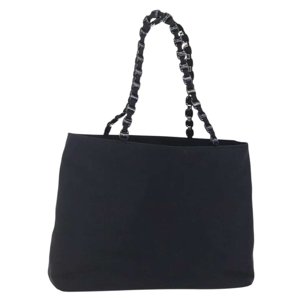 Salvatore Ferragamo Vintage Shoulder Bag Black Canvas Good condition - Front View