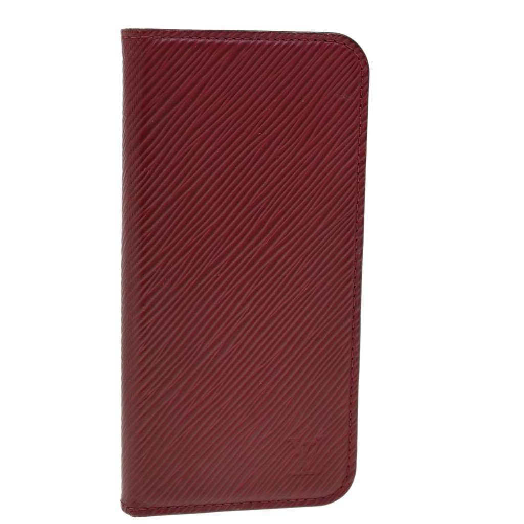 Louis Vuitton iPhone X / XS Folio Burgundy Leather Good condition - Front View