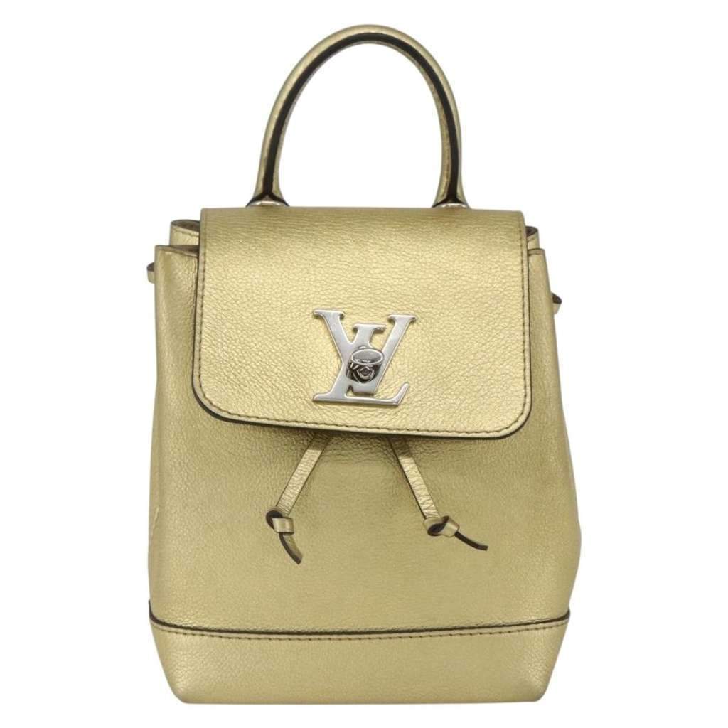 Louis Vuitton Lockme Backpack Gold Leather Good condition - Front View