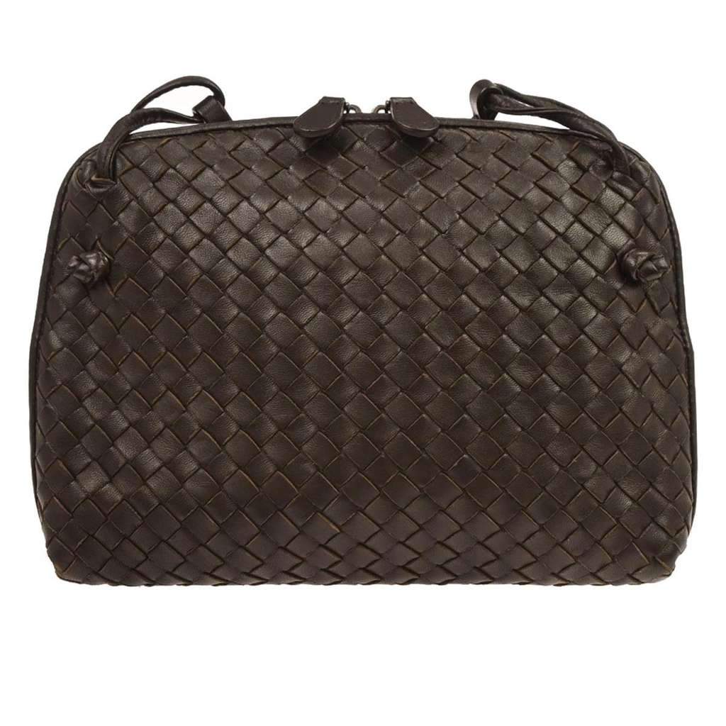 Bottega Veneta Nodini Crossbody Bag Brown Leather Good condition - Front View