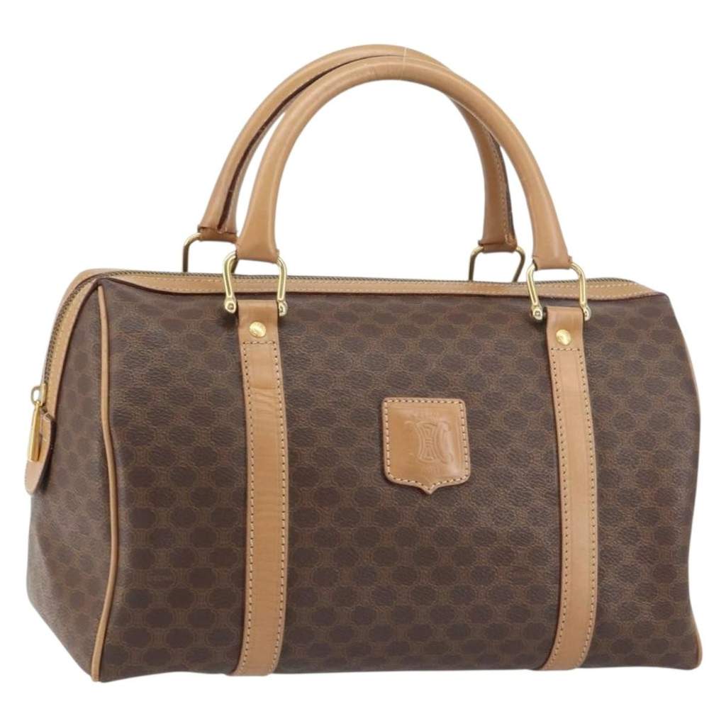 Celine Vintage Macadam Boston bag Brown Canvas Good condition - Front View