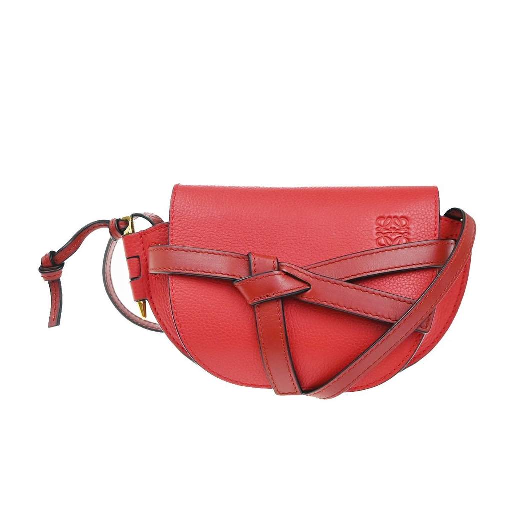 Loewe Gate Shoulder Bag Red Leather Good condition - Front View