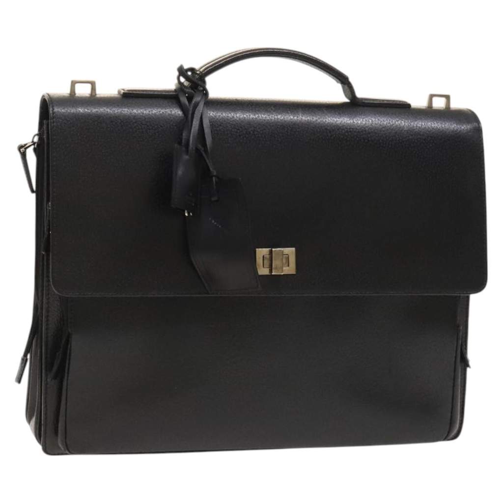 Gucci Briefcase Black Leather Good condition - Front View