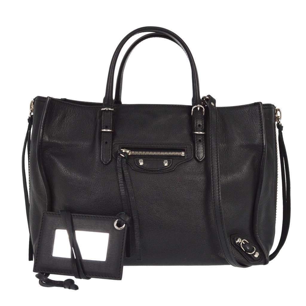 Balenciaga Papier A4 Zip Around Classic Studs Bag Black Leather Good condition - Front View