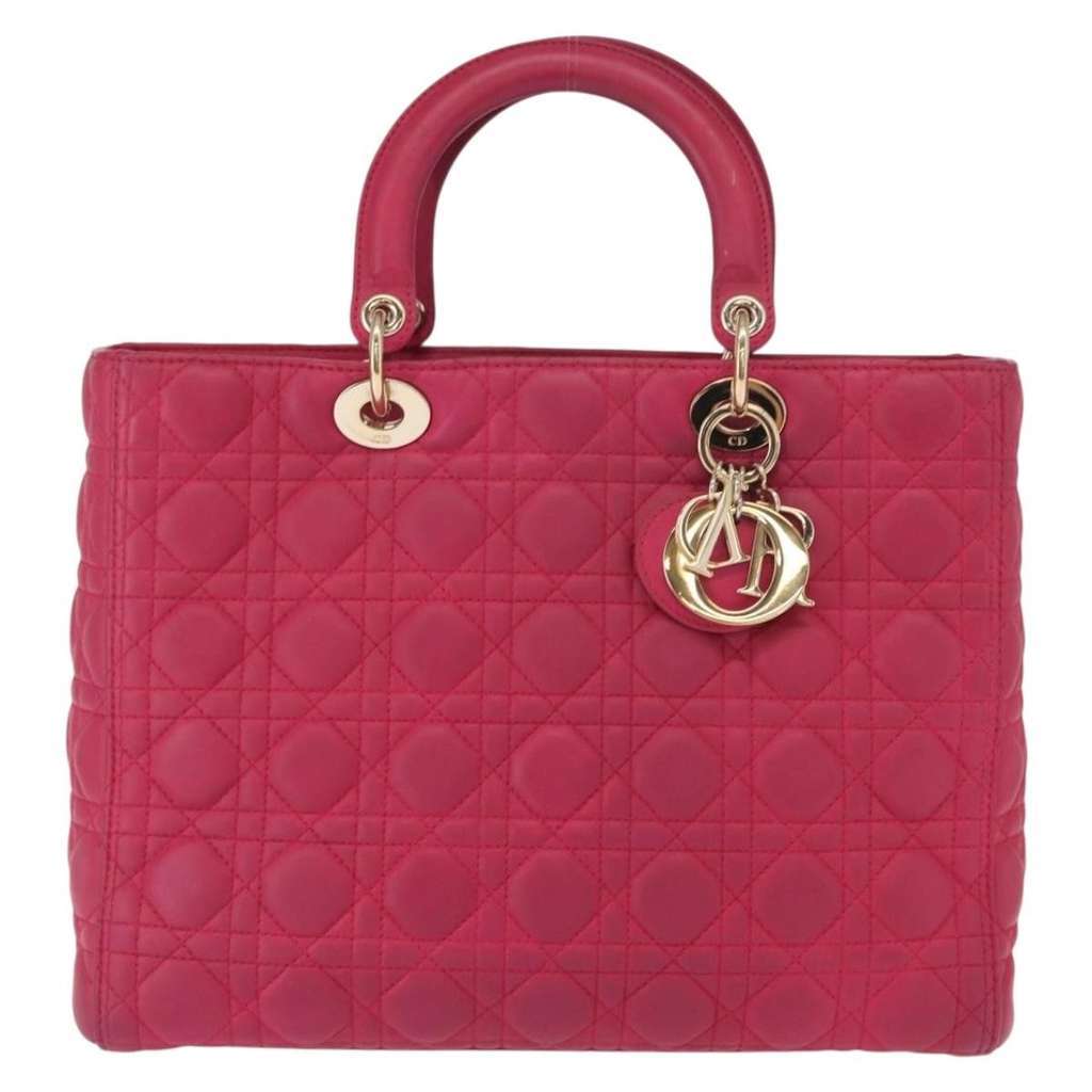 Christian Dior Lady Dior Bag Pink Leather Good condition - Front View