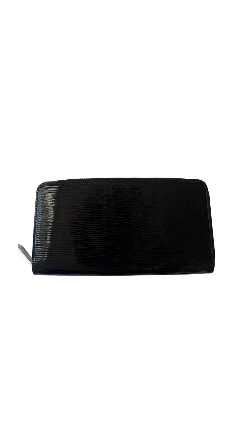 Louis Vuitton Zippy Organizer Black Leather Very good condition - Front View
