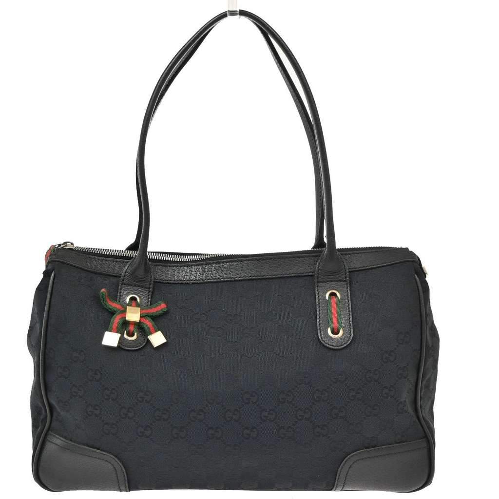 Gucci Princy Tote Black Canvas Good condition - Front View